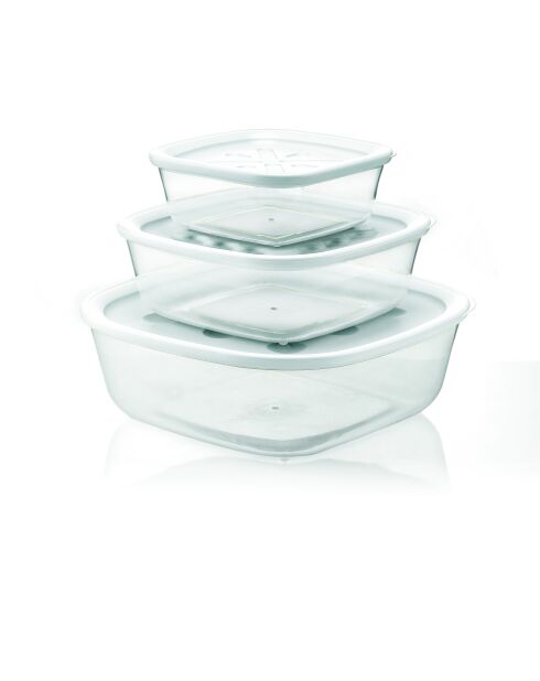 Set de 3 bocaux blancs - 8,5x24,7x24,7 cm