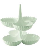 Coffret 2 plat à hors d'oeuvre Tiffany vert mauve -27 x 25 x H 25,5 cm