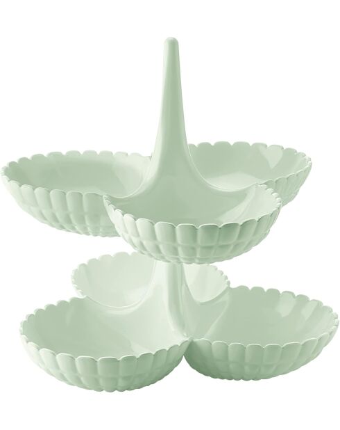 Coffret 2 plat à hors d'oeuvre Tiffany vert mauve -27 x 25 x H 25,5 cm