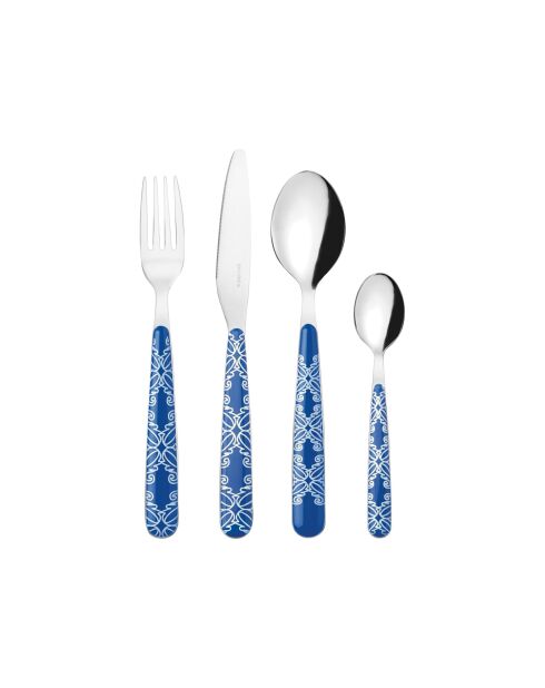 Juego de cubiertos Fusion de 24 piezas azul mediterráneo - 15x7,2xh24 cm