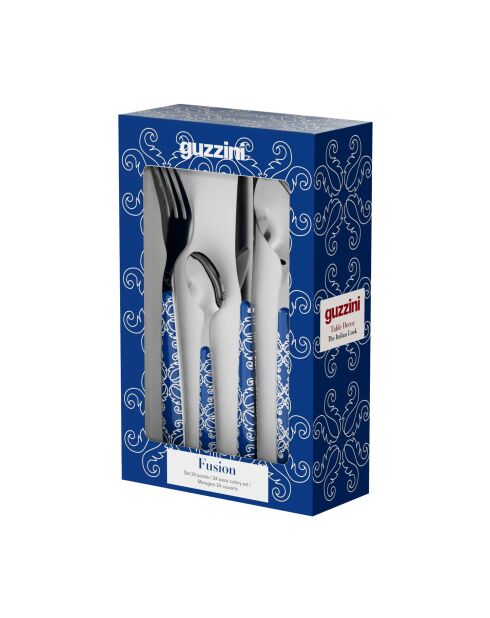 Juego de cubiertos Fusion de 24 piezas azul mediterráneo - 15x7,2xh24 cm