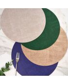 Ronde placemat van melkwitte stof - 37,5 cm