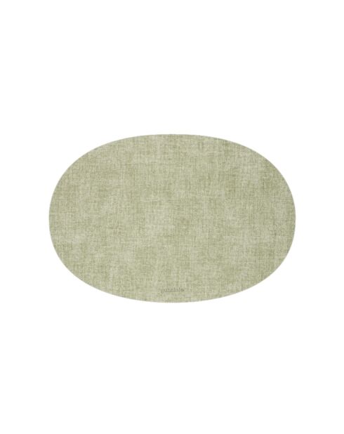 Set de table ovale double face tissu menthe verte - 1x48 cm