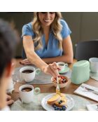 Set de table ovale double face tissu menthe verte - 1x48 cm