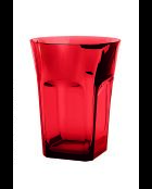 6 Verres à pied Belle Époque rouge transparent - 11x0x9 cm