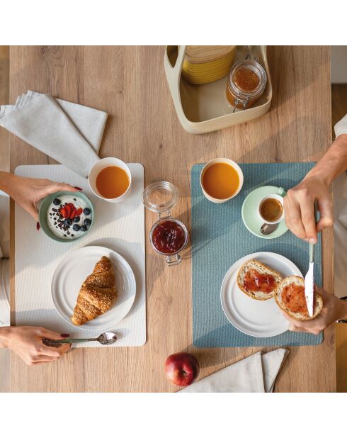 Melkwitte dubbelzijdige placemat van polyurethaanvezel - 43x30 cm