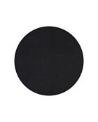 Mantel individual redondo de tela negra - 37,5 cm