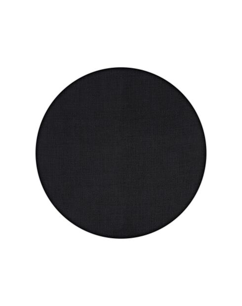 Mantel individual redondo de tela negra - 37,5 cm