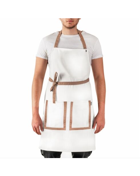 Tablier à bavettes Naturel Style blanc laiteux - 70x0,2x85 cm