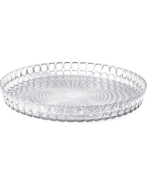 Plateau rond Tiffany transparent - 4x35,6 cm