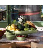 Centre de table / corbeille à fruits Tierra vert algue - 8,9x30x42 cm