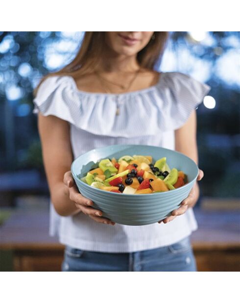 Tierra salbeigrüner Behälter M mit Deckel - 18xh7,6 cm