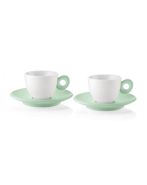 Ensemble de 2 tasses à café avec soupe Everyday vert mauve - 9x12,5x12,5 cm