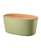 Boîte à pain avec couvercle planche à découper en bambou Tierra vert algue - 19x23,2x39,2 cm