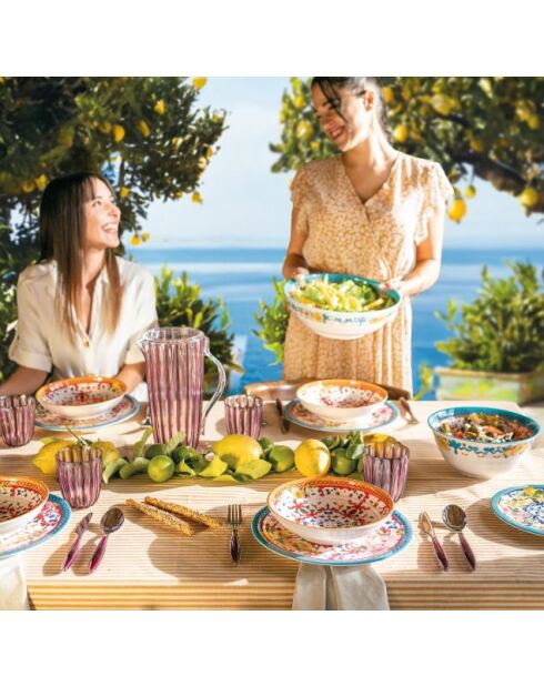 Assiette plate Flower&Lemon assortie - D.27,5 cm