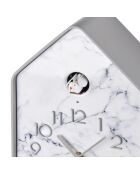 Horloge murale QQ-Up en marbre avec pendule gris foncé - 18,8x9,8xh37 cm