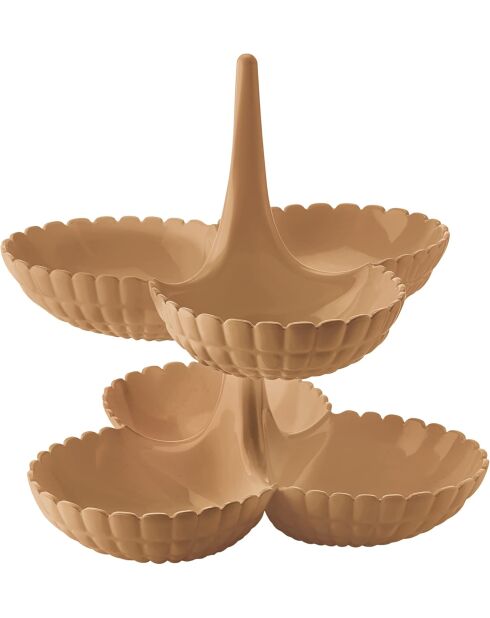 Coffret 2 plat à hors d'oeuvre Tiffany terre cuite -25,5 x 25 x 27 cm