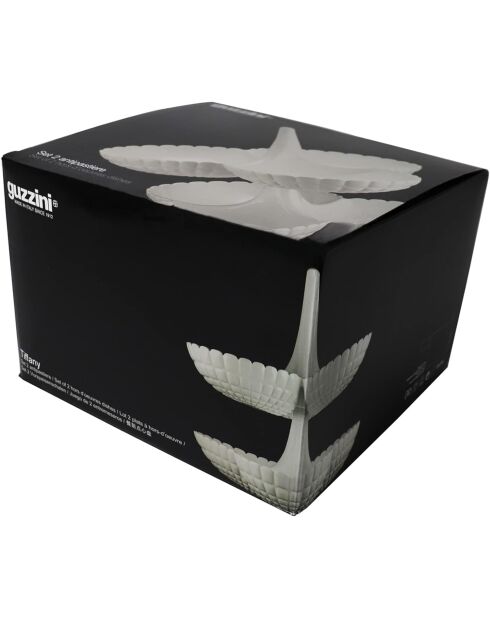 Coffret 2 plat à hors d'oeuvre Tiffany terre cuite -25,5 x 25 x 27 cm