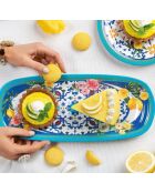 Petit plateau rectangulaire Flower&Lemon assorti - 39,5x16,5x2,5 cm