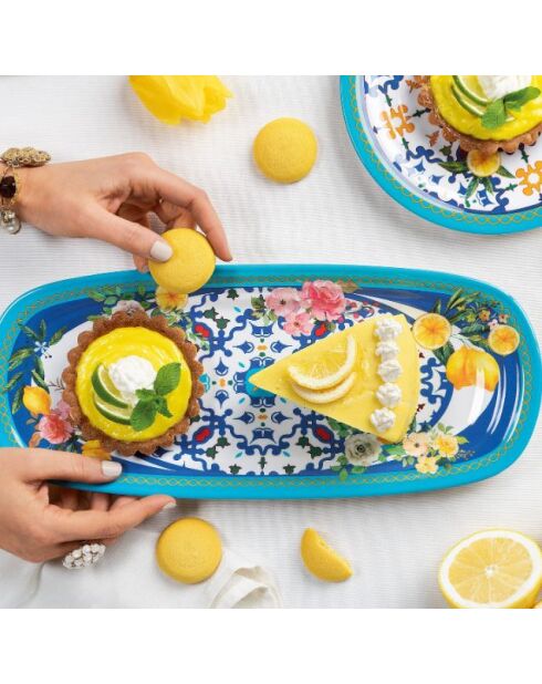 Petit plateau rectangulaire Flower&Lemon assorti - 39,5x16,5x2,5 cm