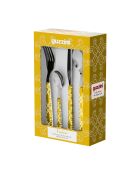 Set posate Fusion amber 24 pezzi - 15x7,2xh24 cm