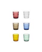 Set de 6 verres multicolores assorti - 41x8 cm