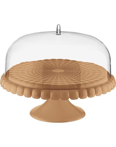 Stand à gâteaux avec cloche Tiffany terre cuite -4,17 x 14,17 x 11,02 - 28x36x36 cm