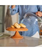 Stand à gâteaux avec cloche Tiffany terre cuite -4,17 x 14,17 x 11,02 - 28x36x36 cm