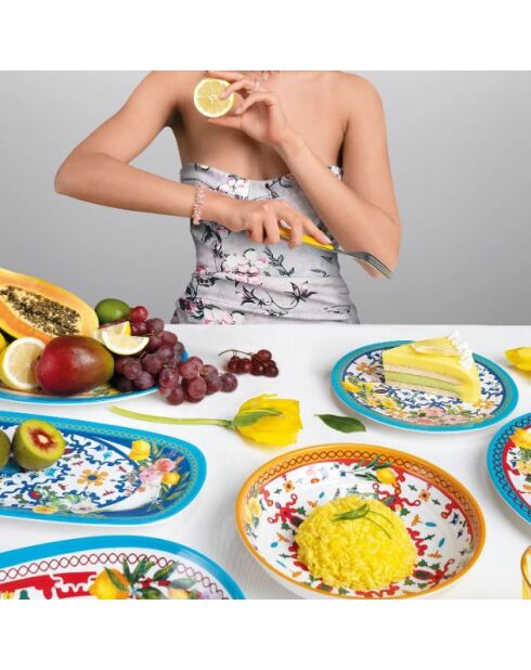 Assiette creuse Flower&Lemon assortie - 5,3x21,5 cm
