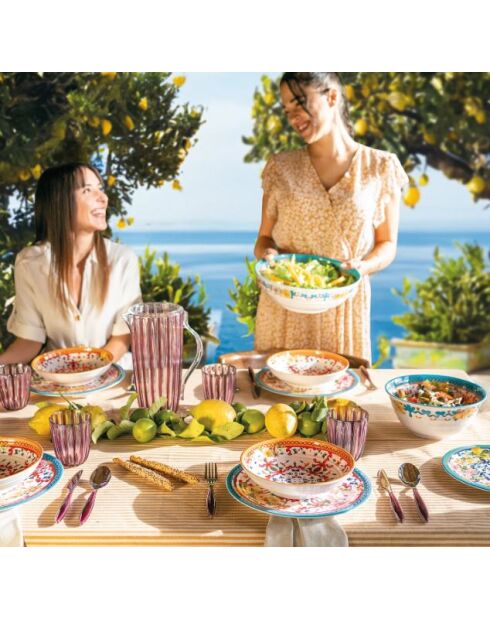 Assiette creuse Flower&Lemon assortie - 5,3x21,5 cm