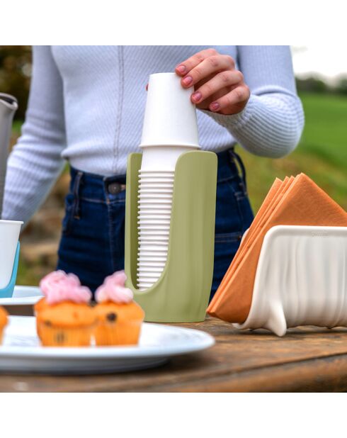 Tierra zeewiergroene glashouder - 18,5x10,3x9,5 cm