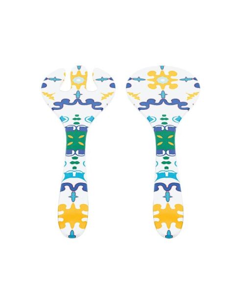 Posate da insalata Flower&Lemon assortite - 1x8x28 cm