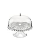 Petit présentoir à gâteau avec dôme Tiffany transparent - 27x30 cm