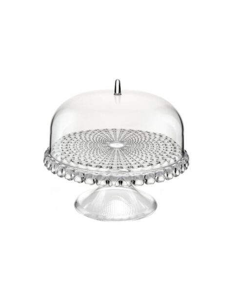 Petit présentoir à gâteau avec dôme Tiffany transparent - 27x30 cm