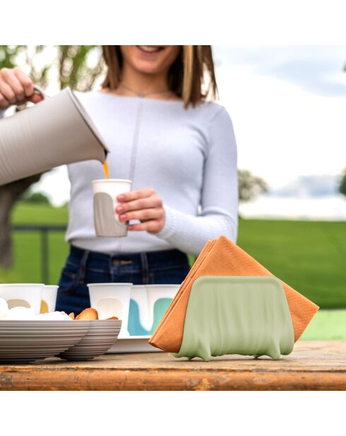 Porte-serviettes Tierra vert algue - 11x8x16 cm