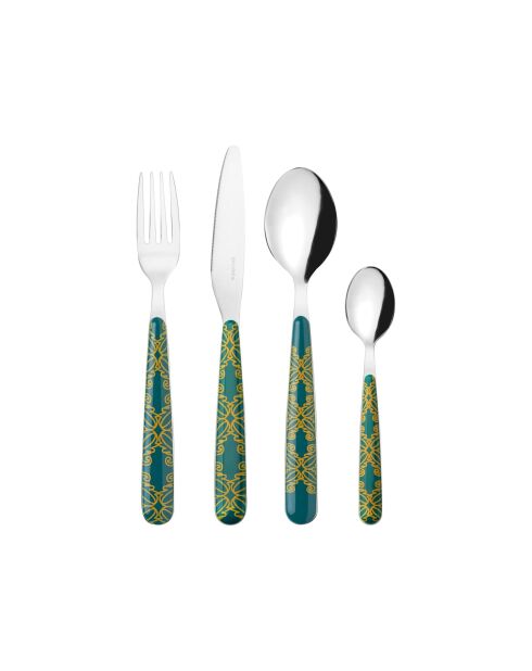 Juego de cubiertos Emerald Fusion de 24 piezas, 15 x 7,2 x 24 cm