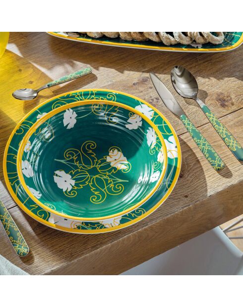 Juego de cubiertos Emerald Fusion de 24 piezas, 15 x 7,2 x 24 cm