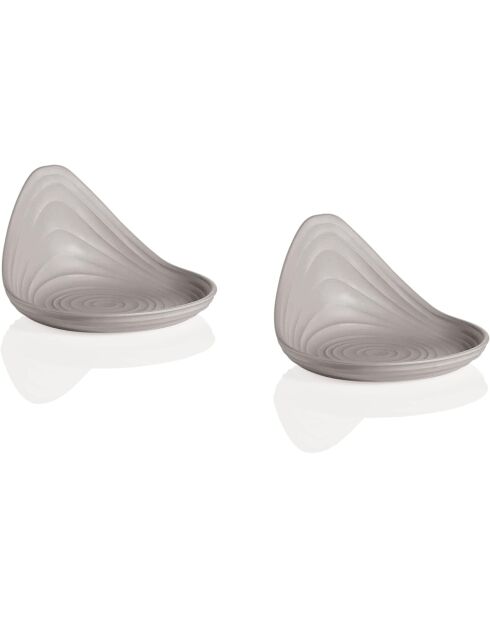 Set mit 2 Snackhaltern Tierra taupe - 12,3x12xh7,3 cm