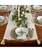 Tischset aus Stoff, rund, Smaragd, 37,5 cm