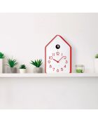 Horloge murale à pendule QQ-Up rouge - 18,8x9,8xh37 cm