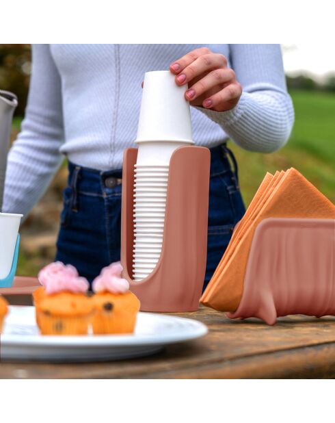 Porte-serviettes Tierra terracotta pâle - 11x8x16 cm