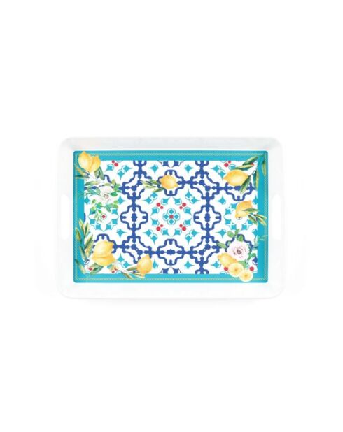 Plateau rectangulaire avec poignées Flower&Lemon assorti - 47,7x34x5,3 cm
