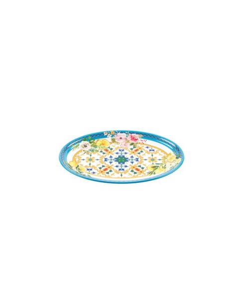 Petit plateau ovale Flower&Lemon assortie - 35,5x25,5x3 cm