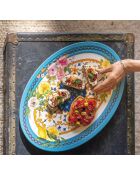 Petit plateau ovale Flower&Lemon assortie - 35,5x25,5x3 cm