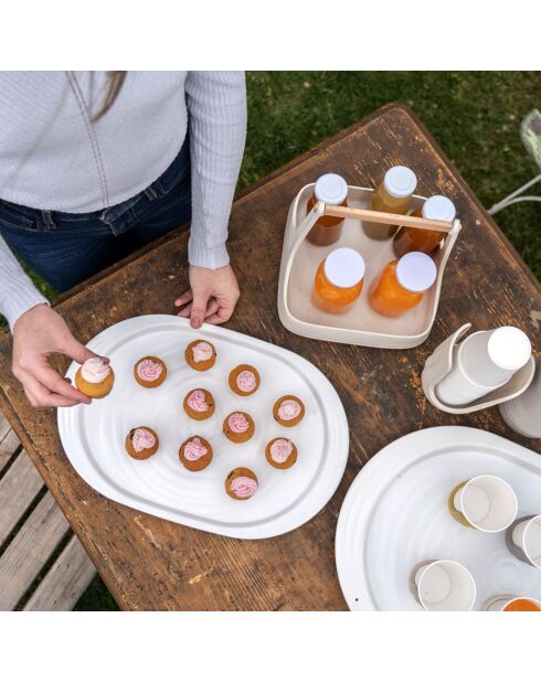 Plateau L Tierra argile noire - 3x32,5x47,5 cm