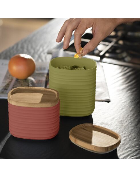 M Tierra grünes Glas mit Meeresalgen, 15 x 9,4 x 12,3 cm