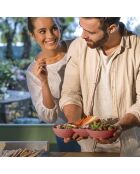 Plateau apéritif Tierra terracotta pâle - 5,2x21,4x29,5 cm