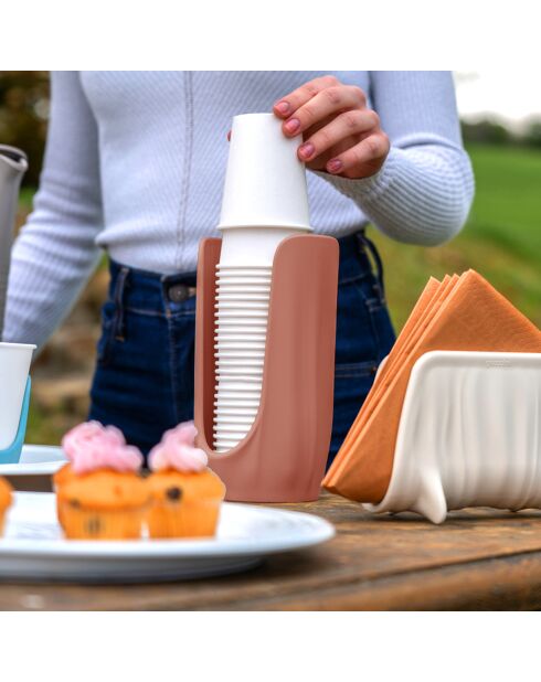 Tierra Glashalter aus hellem Terrakotta - 18,5x10,3x9,5 cm