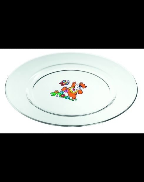 6 Assiettes plates Bimbi transparentes - D.19 cm