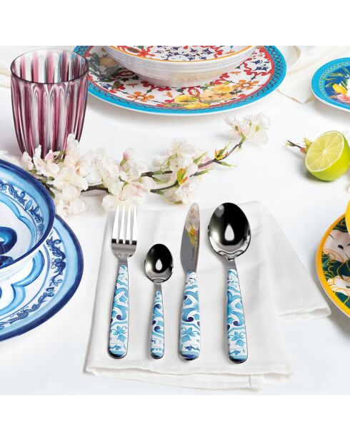 Set mit 24 blauen mediterranen blauen Posaten - 15x7,2x24 cm